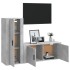 Set de muebles de TV 2 pzas madera contrachapada gris