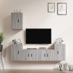 Set de muebles para TV 5 pzas madera contrachapada gris Sonoma