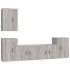 Set de muebles para TV 5 pzas madera contrachapada gris