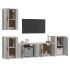 Set de muebles para TV 5 pzas madera contrachapada gris