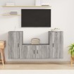 Set de muebles para TV 3 pzas madera contrachapada gris Sonoma