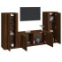 Set de muebles para TV 3 pzas madera contrachapada roble