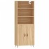 Aparador alto madera contrachapada color roble 69,5x34x180