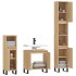 Set de muebles de baño 3 pzas madera contrachapada roble