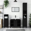 Juego de muebles de baño 3 pzas madera contrachapada negro