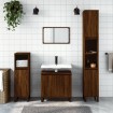 Set de muebles baño 3 pzas madera contrachapada roble marrón