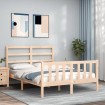 Estructura de cama con cabecero madera maciza 140x200 cm