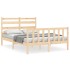 Estructura de cama con cabecero madera maciza 140x190