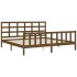 Estructura cama y cabecero madera maciza marrón miel 200x200