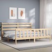 Estructura de cama con cabecero madera maciza 200x200 cm