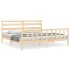 Estructura de cama con cabecero madera maciza 200x200