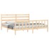 Estructura de cama con cabecero madera maciza 200x200