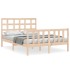 Estructura de cama con cabecero madera maciza 120x200