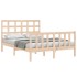 Estructura de cama con cabecero madera maciza 120x200