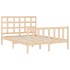 Estructura de cama con cabecero madera maciza 120x200