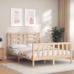 Estructura de cama con cabecero madera maciza 140x190 cm