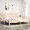 Estructura de cama con cabecero madera maciza 200x200 cm