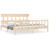 Estructura de cama con cabecero madera maciza 200x200