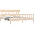 Estructura de cama con cabecero madera maciza 200x200