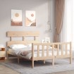 Estructura de cama con cabecero madera maciza 140x190 cm