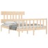 Estructura de cama con cabecero madera maciza 140x190