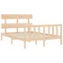 Estructura de cama con cabecero madera maciza 120x200