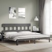 Estructura de cama con cabecero madera maciza gris 200x200 cm