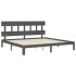 Estructura de cama con cabecero madera maciza gris 200x200