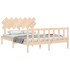 Estructura de cama con cabecero madera maciza 140x190