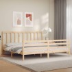 Estructura de cama de matrimonio con cabecero madera maciza