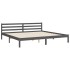 Estructura de cama con cabecero madera maciza gris 200x200