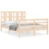 Estructura de cama con cabecero madera maciza 120x200