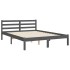 Estructura de cama con cabecero madera maciza gris 140x190