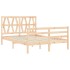 Estructura de cama con cabecero madera maciza 120x200