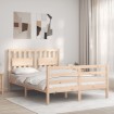 Estructura de cama con cabecero madera maciza 120x200 cm