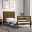 Estructura cama con cabecero madera maciza marrón miel 90x200cm