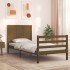 Estructura cama con cabecero madera maciza marrón miel