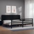 Estructura de cama con cabecero madera maciza negro 200x200