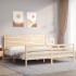 Estructura de cama con cabecero madera maciza 200x200