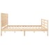 Estructura de cama con cabecero madera maciza 200x200