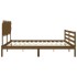 Estructura cama y cabecero madera maciza marrón miel 200x200