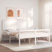 Cama personas mayores cabecero madera maciza blanco 160x200 cm