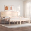 Cama para personas mayores con cabecero madera maciza 200x200cm