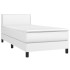 Cama box spring con colchón cuero sintético blanco 80x200