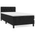 Cama box spring con colchón terciopelo negro 80x200