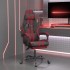 Silla gaming con reposapiés cuero sintético negro rojo