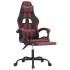 Silla gaming con reposapiés cuero sintético negro rojo