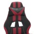 Silla gaming con reposapiés cuero sintético negro rojo