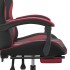 Silla gaming con reposapiés cuero sintético negro rojo