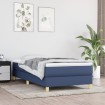 Cama box spring con colchón tela azul 100x200 cm